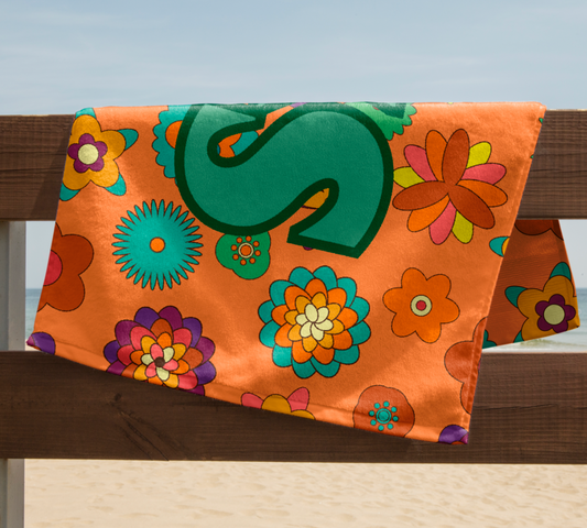 Bloomy Groovy Custom Name Towel T17