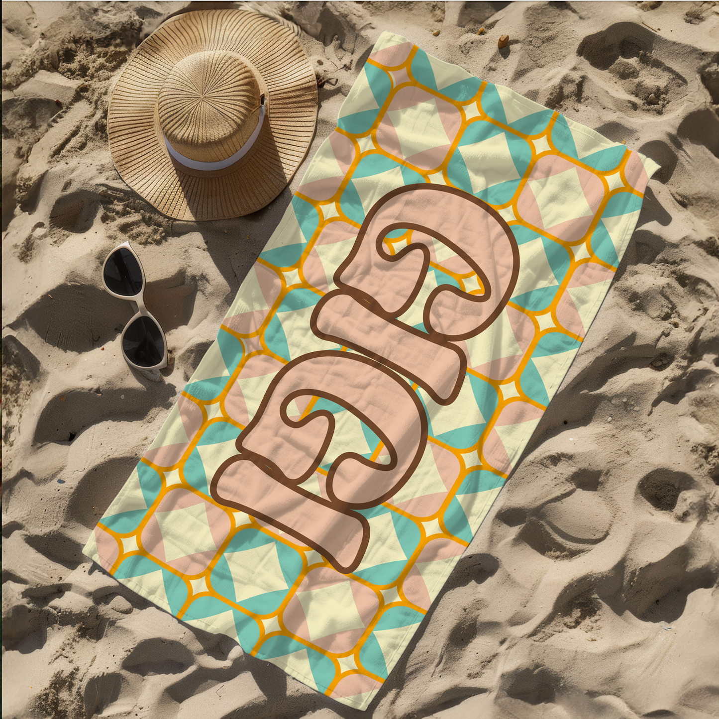 Daydream Lines Custom Name Towel T09