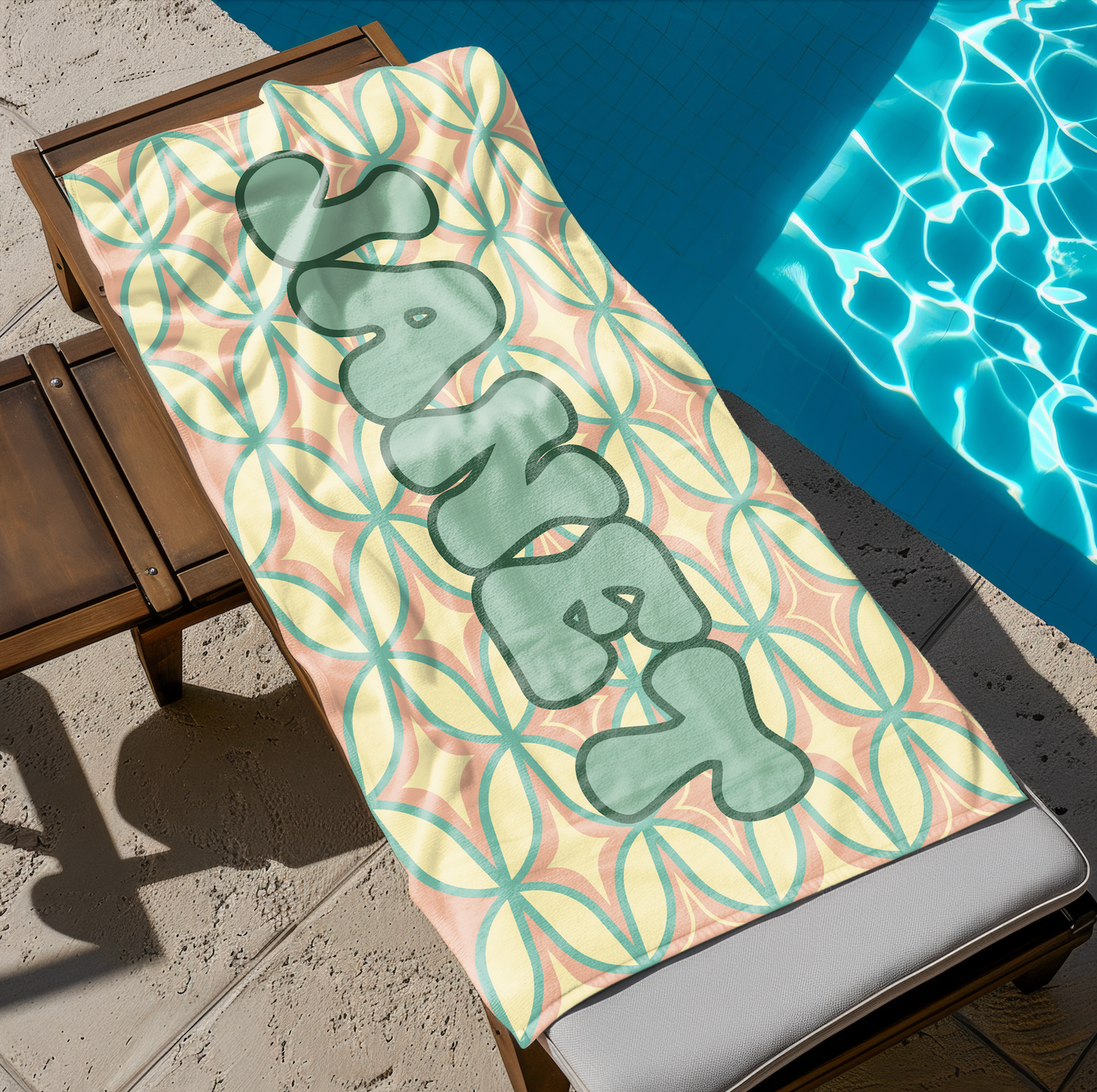 Mint Mirage Custom Name Towel T10