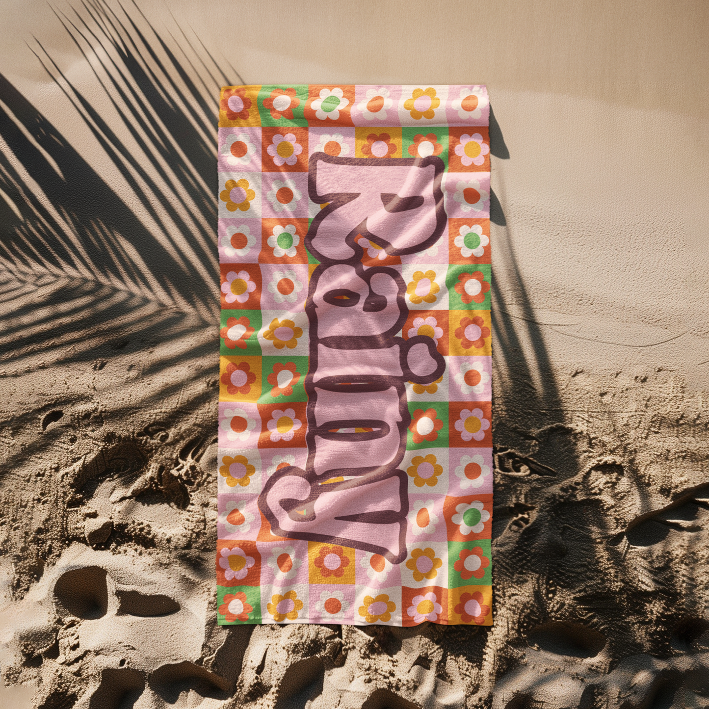 Daisy Vibes Custom Name Towel T15