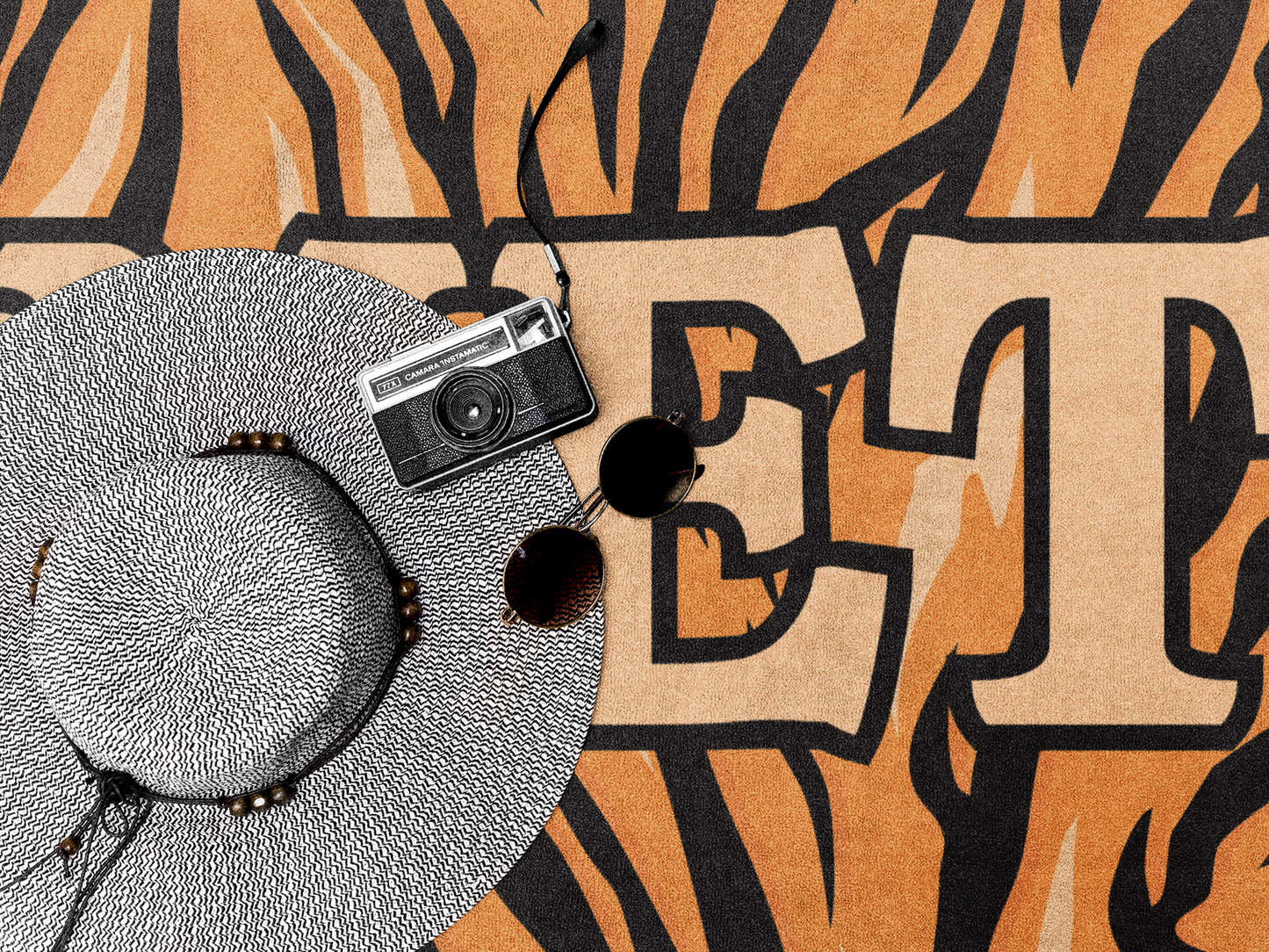 Tiger Vibes Custom Name Towel T16