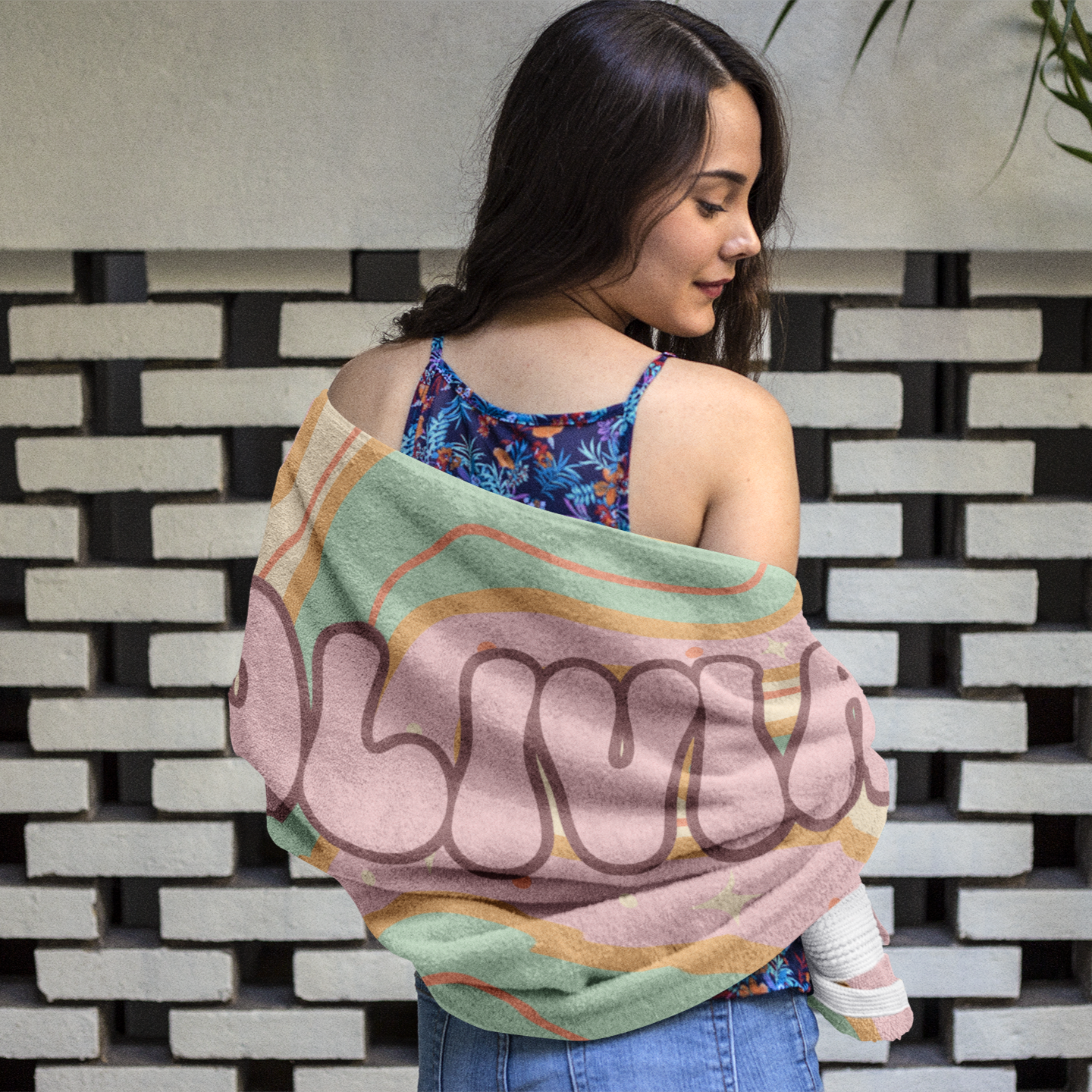 Cotton Candy Swirl Custom Name Towel T06