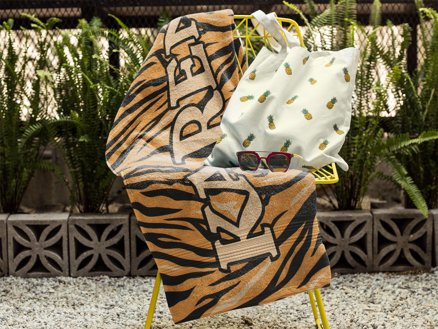 Tiger Vibes Custom Name Towel T16