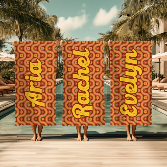 Funky Sunset – Retro Vibes Name Towel T05