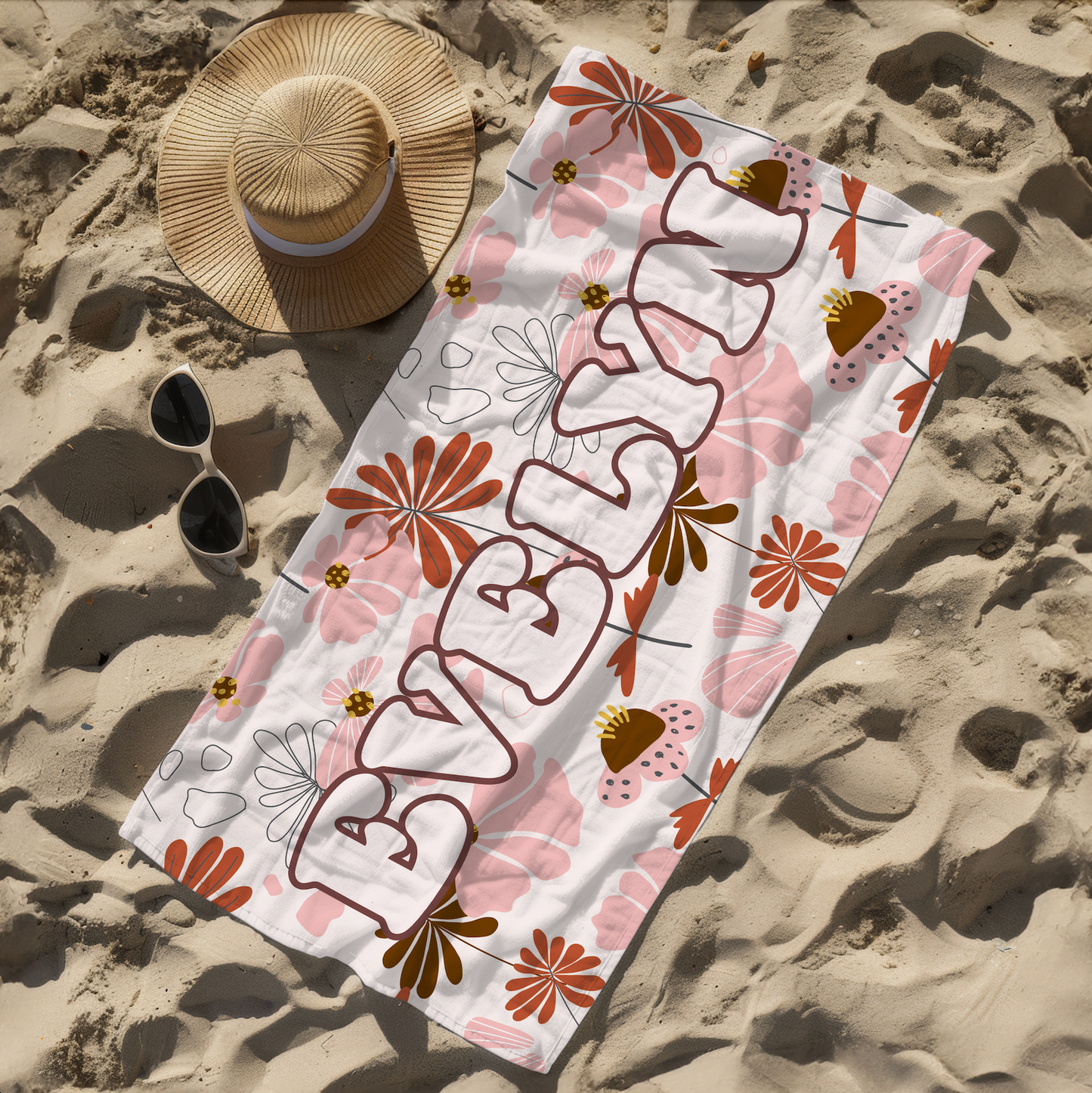 Sweet Botanica Custom Name Towel T07