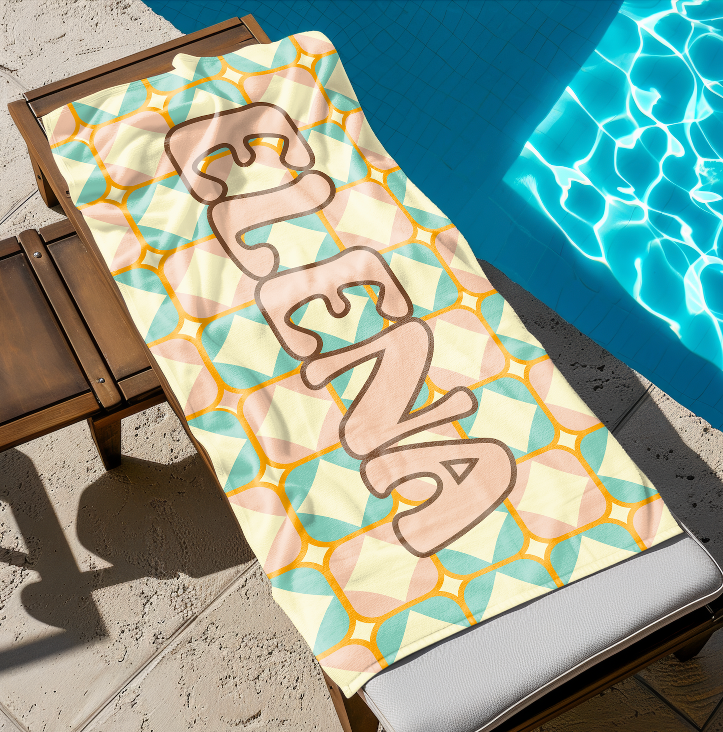 Daydream Lines Custom Name Towel T09