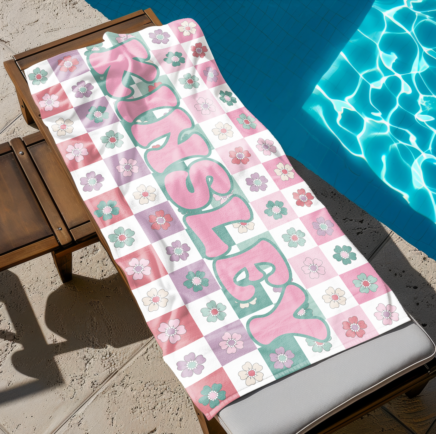 Pastel Petals Custom Name Towel T11