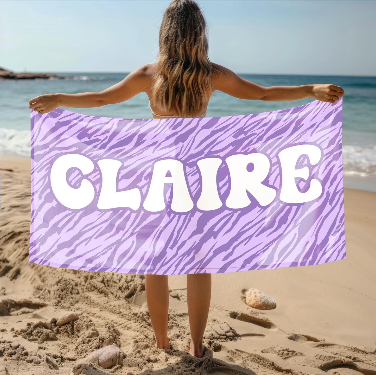 Lilac Jungle Custom Name Towel T18