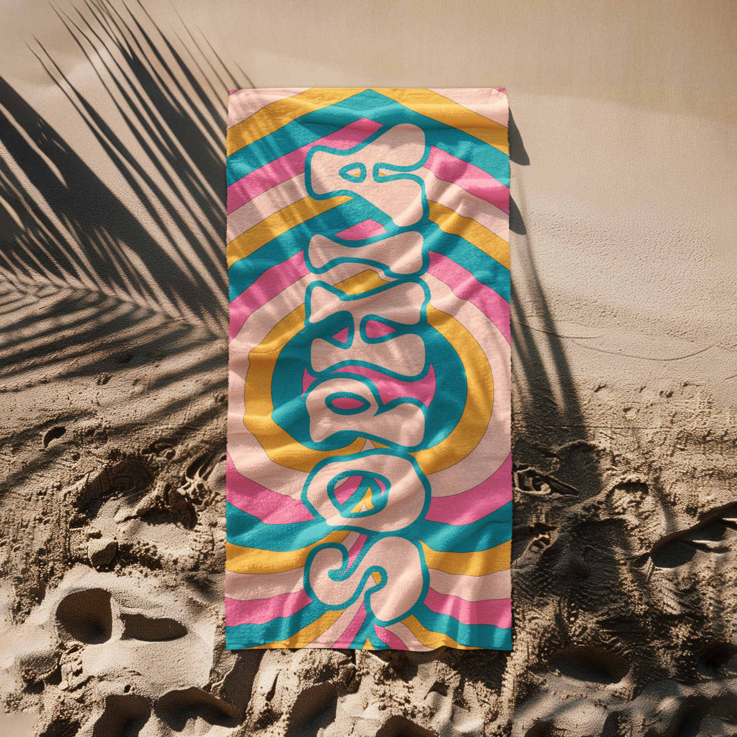 LovePop – Funky Custom Name & Heart Towel T03