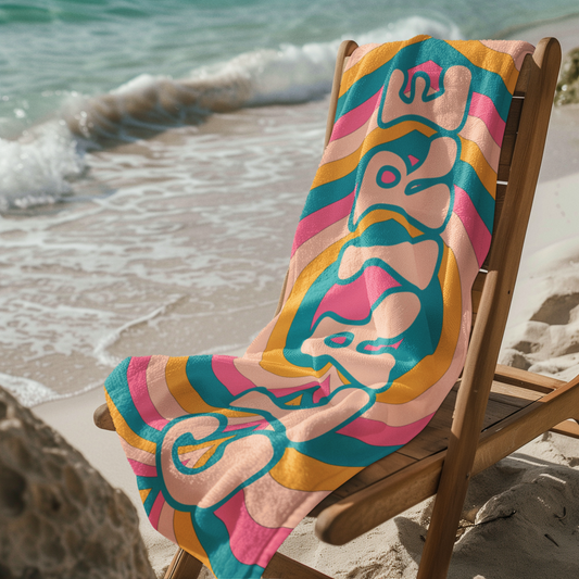 LovePop – Funky Custom Name & Heart Towel T03