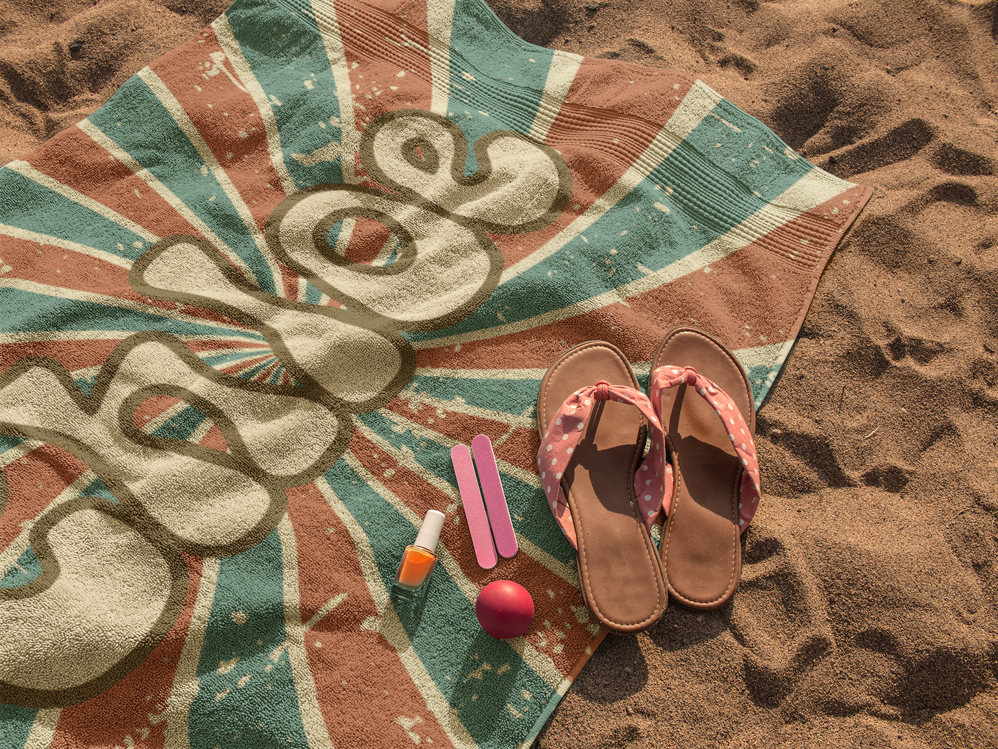 Groovy Burst – Custom Retro Name Towel T02