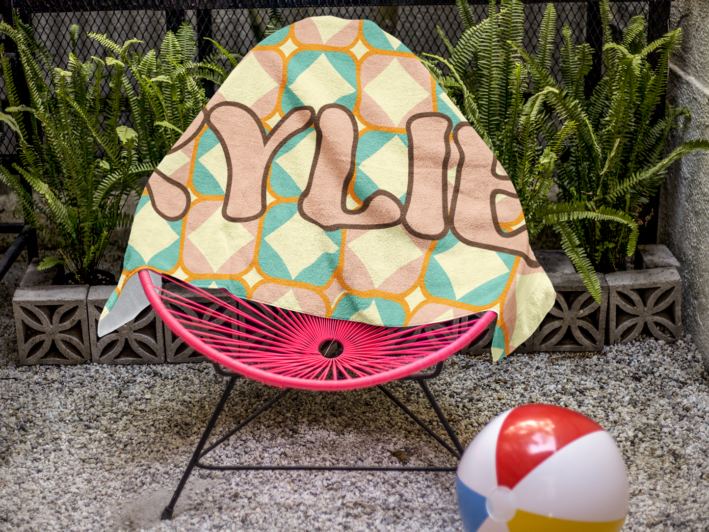 Daydream Lines Custom Name Towel T09