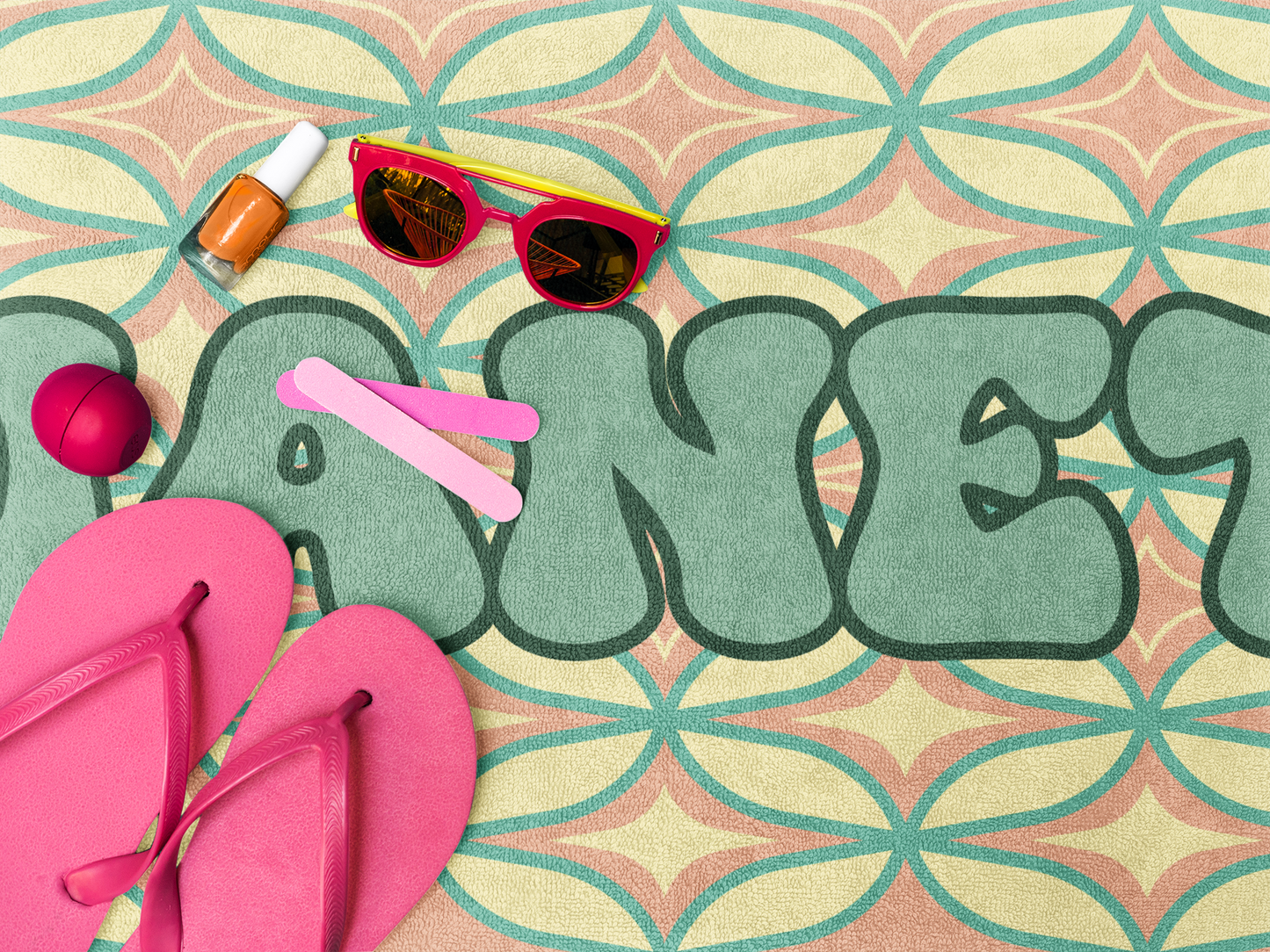 Mint Mirage Custom Name Towel T10