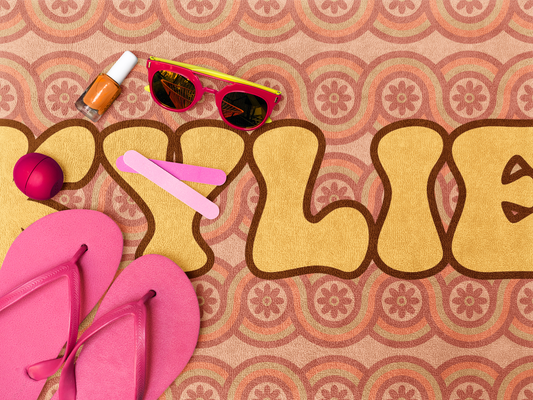 Groovy Daisy Custom Name Towel T13