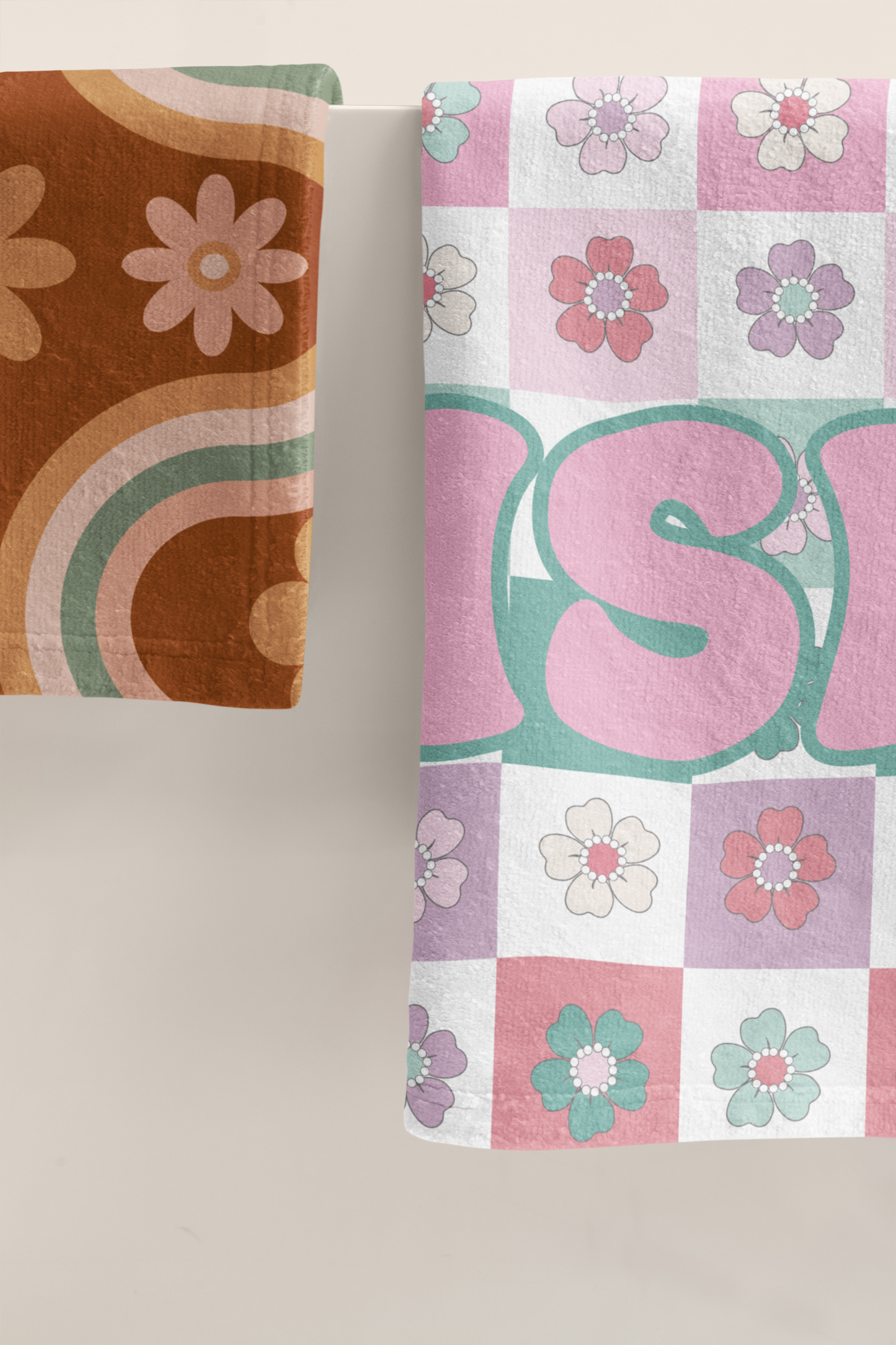 Pastel Petals Custom Name Towel T11