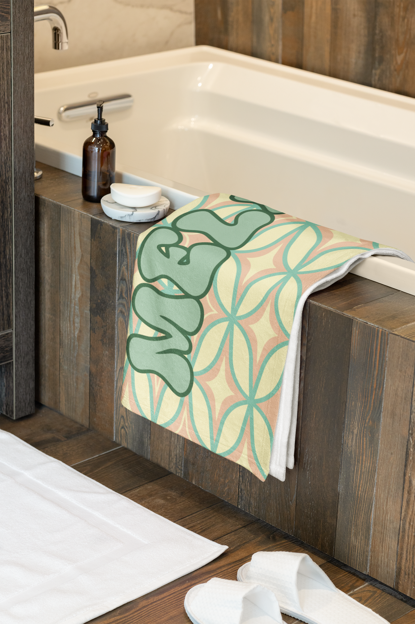 Mint Mirage Custom Name Towel T10