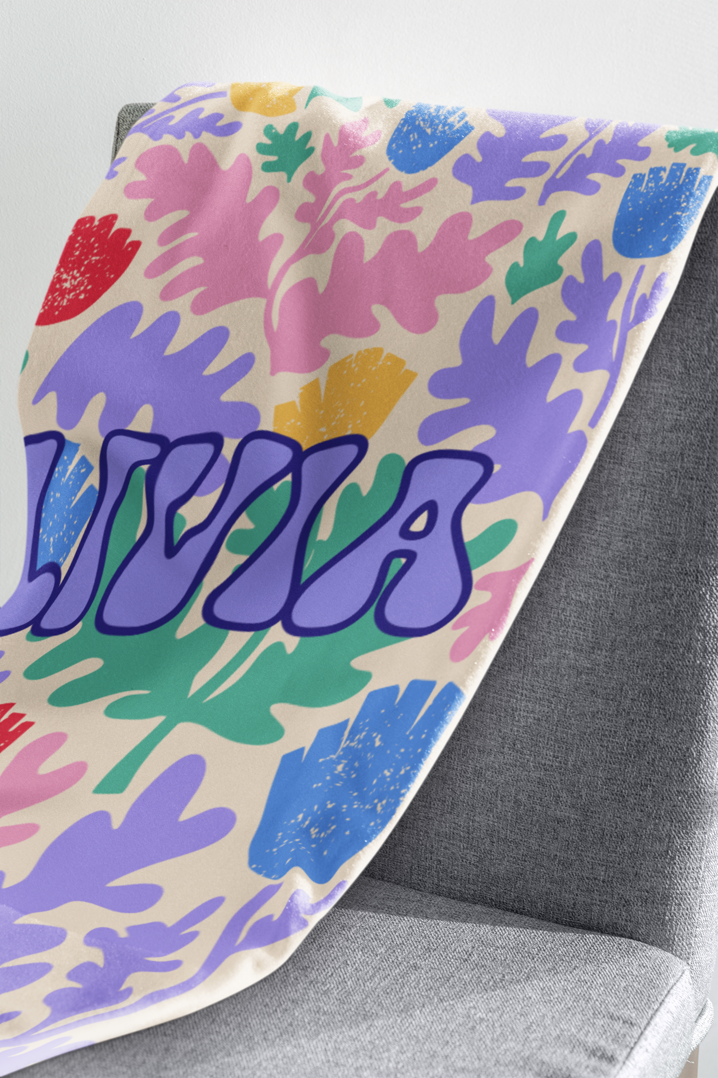 Groovy Retro  Custom Name Blanket B01
