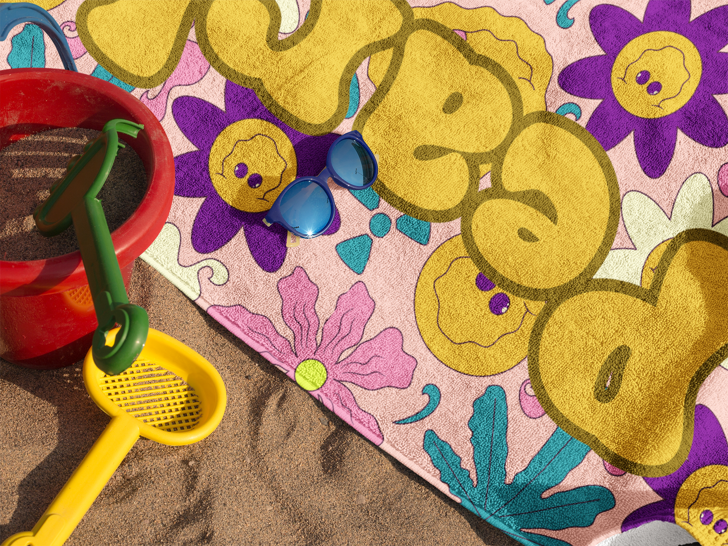 Trippy Smiles Custom Name Towel T19