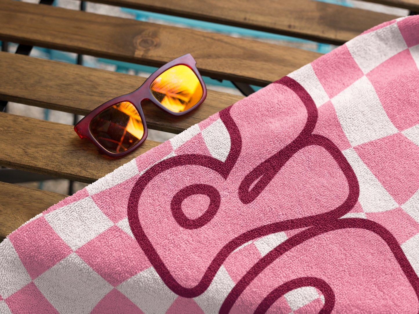 Wavy Check Custom Name Towel T20