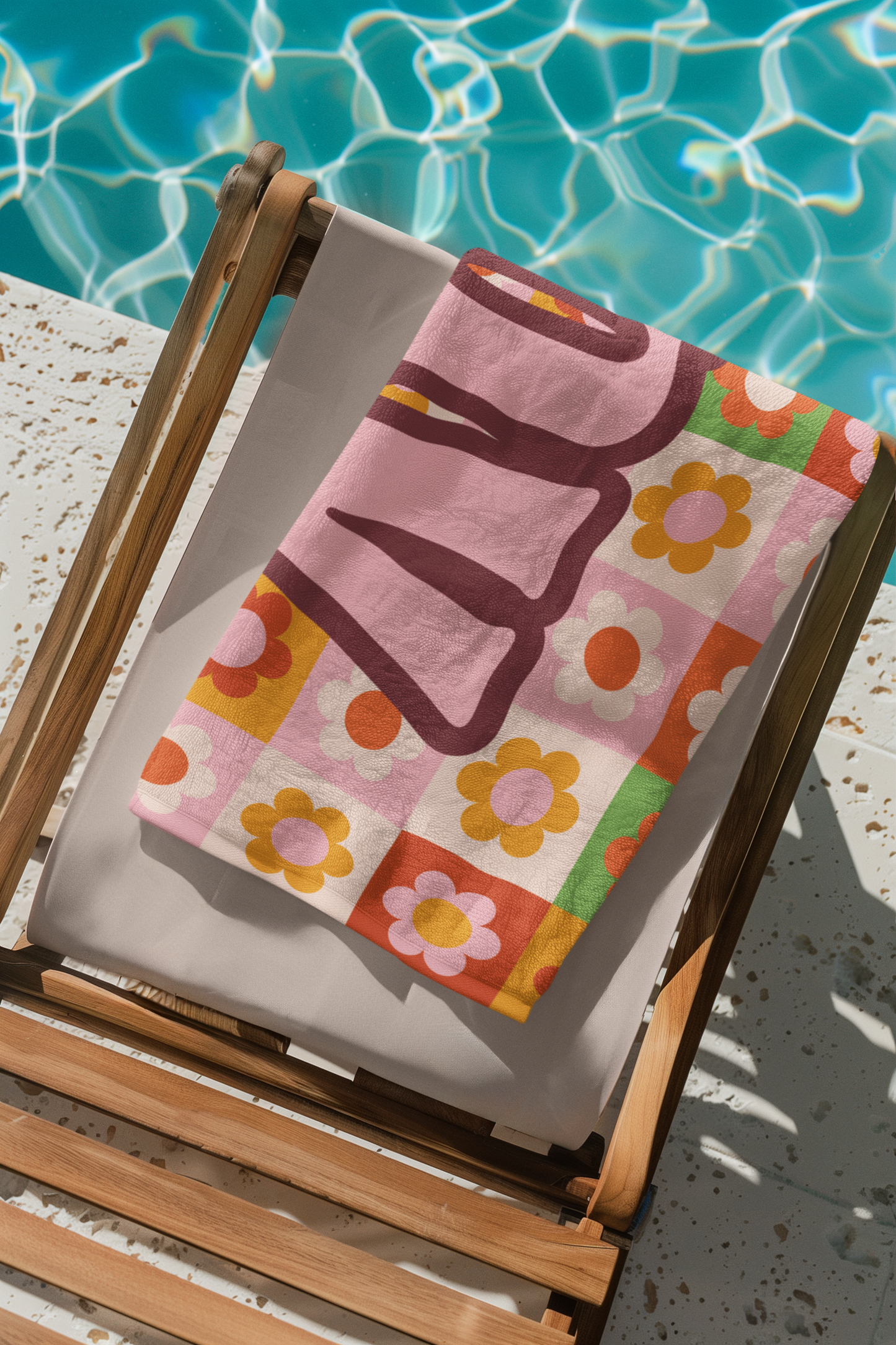 Daisy Vibes Custom Name Towel T15