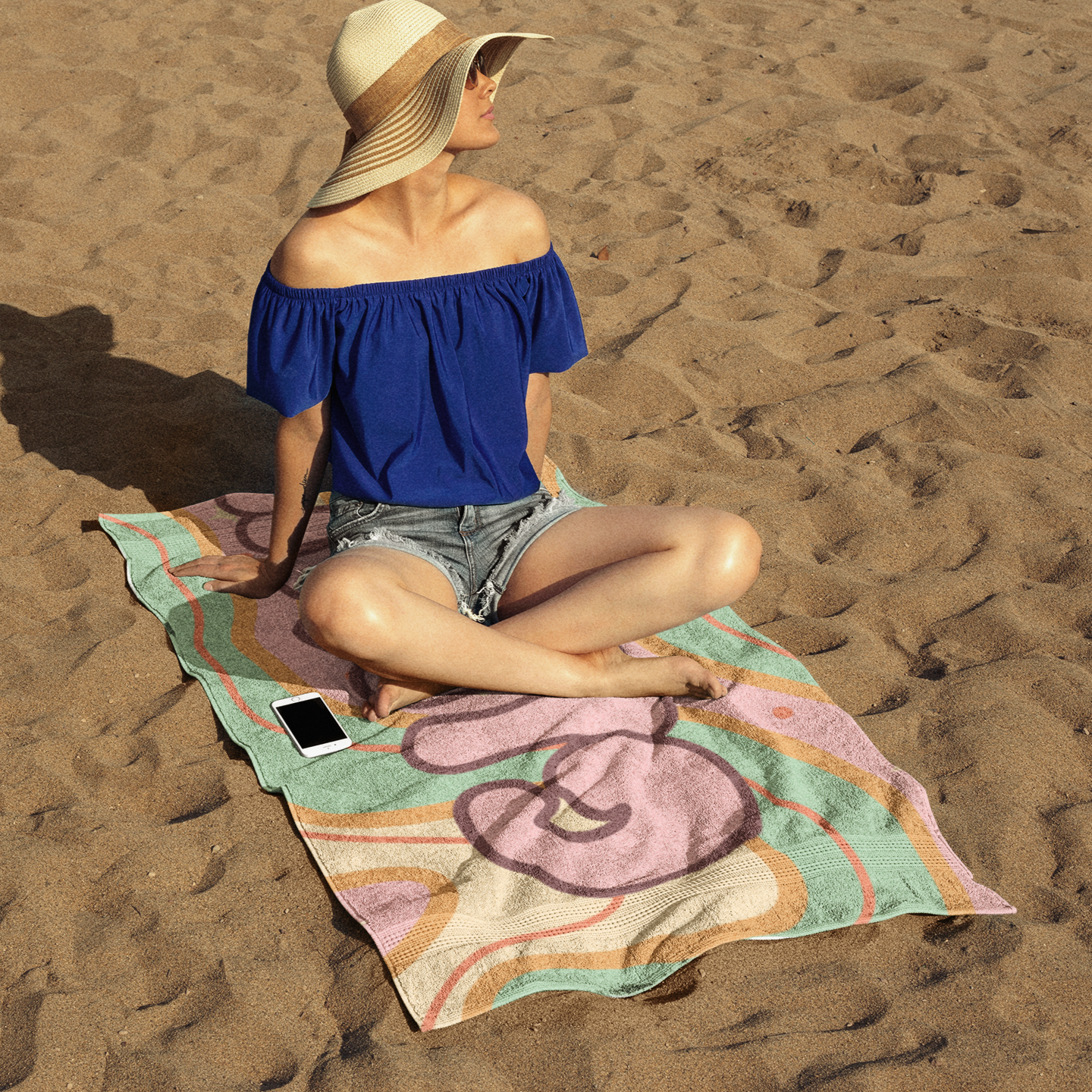 Cotton Candy Swirl Custom Name Towel T06